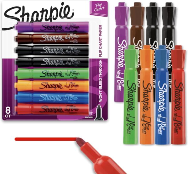 Sharpie Flip Chart Markers 8 Pack Bullet Tip Assorted Colors