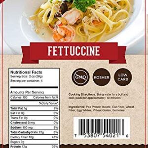 Great Low Carb Fettuccine Pasta – Keto-Friendly, High Protein, 8 oz