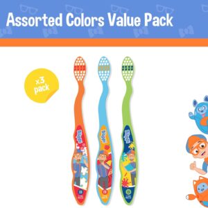 Brush Buddies Blippi Kids Toothbrushes – Soft Bristles, 3 Pack - Image 5