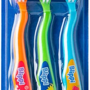 Brush Buddies Blippi Kids Toothbrushes – Soft Bristles, 3 Pack