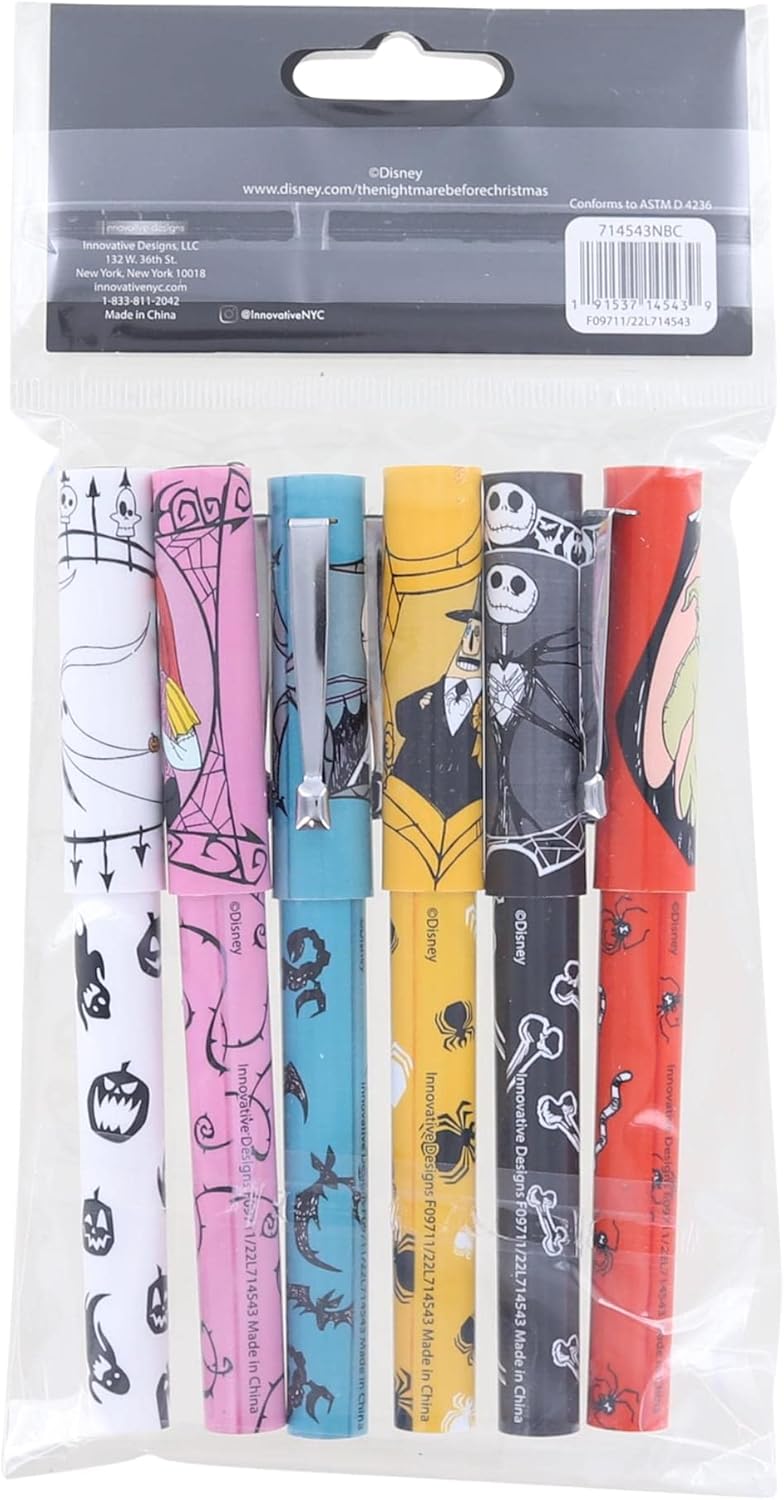 Nightmare Before Christmas Pens & Sticky Notes Set – 6 Pack