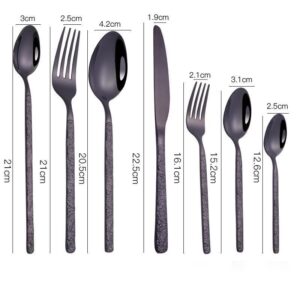 Embossed Textured Handle Steak Knives – Western Style Stainless Steel Cutlery Set - Image 6