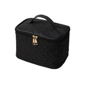 Umizolco Large Capacity Travel Makeup Bag – Black & White, Multi-Functional Cosmetic Organizer, Stain-Resistant Handheld Square Case - Image 4