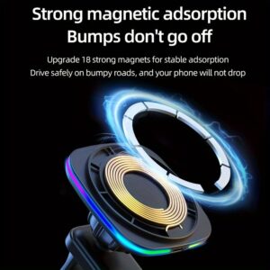 Wireless Car Charger Mount – Fast Charging Phone Holder for Dashboard & Air Vent - Image 3