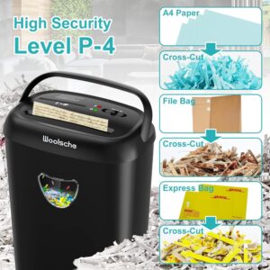 10-Sheet Cross-Cut Paper Shredder with 3.43-Gallon Bin – P-4 Security Level, Shreds CDs & Credit Cards, Anti-Jam Design for Home or Office - Image 4