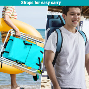 Mint Green Beach Chair – 1pc, Foldable, 23x21.7x31.5in, Portable & Comfortable - Image 7