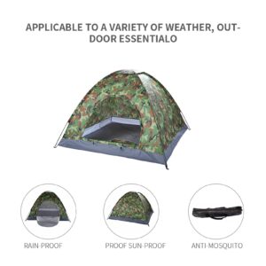Camouflage Camping Tent – Portable 3-4 Person, Fiberglass Poles, Silver-Tape Lining - Image 4