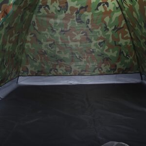 Camouflage Camping Tent – Portable 3-4 Person, Fiberglass Poles, Silver-Tape Lining - Image 3
