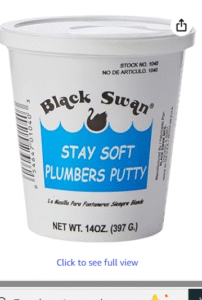 Black Swan Stay Soft Plumber’s Putty – 14 oz White, Molding & Crack-Resistant Sealant