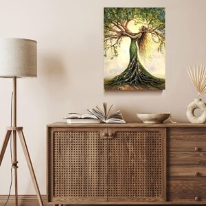 Tree of Life Canvas Wall Art – Wooden Framed Nature-Inspired Home Decor - Image 3