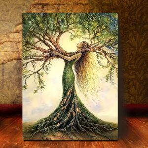 Tree of Life Canvas Wall Art – Wooden Framed Nature-Inspired Home Decor