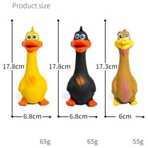 3-Piece Squeaky Chicken Toys – Eco-Friendly Latex Dog Chew & Interactive Play Set - Image 3