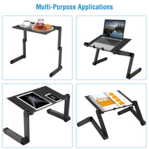 Foldable Laptop Table for Bed – Aluminum Alloy Notebook Desk with Mouse Board - Image 3