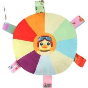 Plush Dog Flying Disc Toys – Interactive Chew & Tug Toy with Bell, Bite-Resistant and Washable