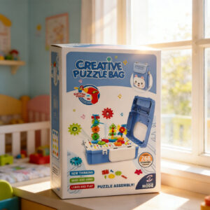 Creative 268-Piece Puzzle Bag – Educational Building Toy Set (Blue) - Image 3