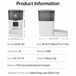 IMIPAW 101oz Smart Automatic Cat Feeder 3L WIFI and HD Camera Dog Pet Food Dispenser 10S Voice Recorder - Image 3