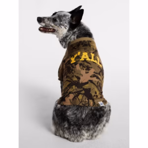 Kacey Lee Camo Print Y'all Pet Tee for Cats and Dogs, Green Camo, Extra Small - Image 1