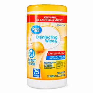 Great Value Lemon Scent Disinfecting Wipes, 1 Lbs, 5.5 oz, 75 Count - Image 1