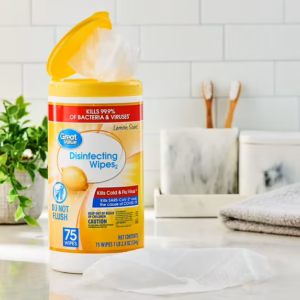 Great Value Lemon Scent Disinfecting Wipes, 1 Lbs, 5.5 oz, 75 Count - Image 2