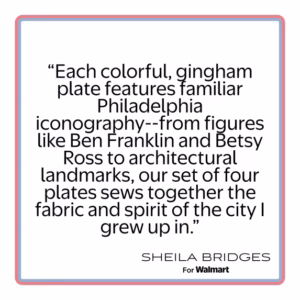 Sheila Bridges Philadelphia Collection Multicolor Gingham 10.85" Melamine Dinner Plates, 4 Count - Image 3