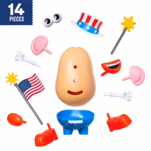 Mr. Potato Head Uncle Yam Walmart Exclusive 250th Anniversary, 14 Mix & Match Pieces, Flag Accessory & Storage Compartment, Ages 2+ - Image 3