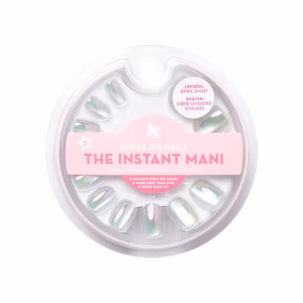 Olive & June Instant Mani Round Extra Short Press-On Nails, Lavender Shimmer, 42 Pieces