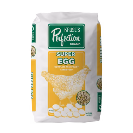 Kruse's Perfection Brand Super Egg Poultry Feed 40 lb Pellet with Yucca for Laying Hens