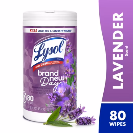 Lysol® Multi-Surface Disinfectant Antibacterial Cleaning Wipes, Lavender & Cotton Blossom, 80 Count