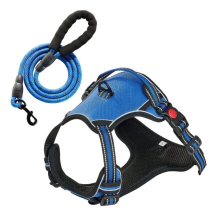 No-Pull Large Dog Harness Vest – Reflective 600D Oxford Pet Vest with 5ft Leash & Handle